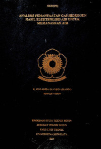 ANALISIS PEMANFAATAN GAS HIDROGEN HASIL ELEKTROLISIS AIR UNTUK MEMANASKAN AIR