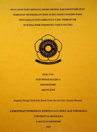 PENGARUH DEBT DEFAULT, PRIOR OPINION, DAN PROFITABILITAS TERHADAP PENERIMAAN OPINI AUDIT GOING CONCERN PADA PERUSAHAAN PERTAMBANGAN YANG TERDAFTAR DI BURSA EFEK INDONESIA TAHUN 2017-2021