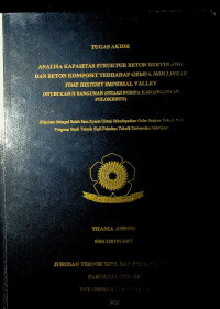 ANALISA KAPASITAS STRUKTUR BETON BERTULANG DAN BETON KOMPOSIT TERHADAP GEMPA NON LINEAR TIME HISTORY IMPERIAL VALLEY (STUDI KASUS BANGUNAN INTAKE POMPA KARANGANYAR, PULOKERTO)