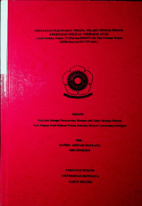 PERTANGGUNGJAWABAN PIDANA PELAKU TINDAK PIDANA KEKERASAN SEKSUAL TERHADAP ANAK ( Studi Putusan Nomor 171/Pid.Sus/2020/PN.Ckr Dan Putusan Nomor 10/Pid.Susanak/2017/PN.Jmb.)