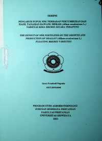 PENGARUH PUPUK NPK TERHADAP PERTUMBUHAN DAN HASIL TANAMAN BAWANG MERAH (Allium ascalonicum L.) VARIETAS BIMA BREBES SECARA TERAPUNG