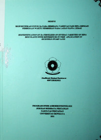 BIOFORTIFIKASI PUPUK Zn PADA BEBERAPA VARIETAS PADI HIPA DENGAN PERBEDAAN WAKTU PEMBERIAN PADA LAHAN RAWA LEBAK