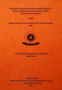 PERBANDINGAN METODE SPEKTROFOTOMETRI VISIBLE DAN POTENSIOMETRI TERHADAP ANALISIS LOGAM BESI PADA AIR SUNGAI LEMATANG