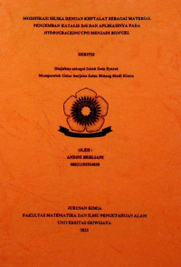 MODIFIKASI SILIKA DENGAN KHFTALAT SEBAGAI MATERIAL PENGEMBAN KATALIS ZrS DAN APLIKASINYA PADA HYDROCRACKING CPO MENJADI BIOFUEL