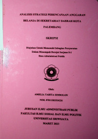 ANALISIS STRATEGI PERENCANAAN ANGGARAN BELANJA DI SEKRETARIAT DAERAH KOTA PALEMBANG