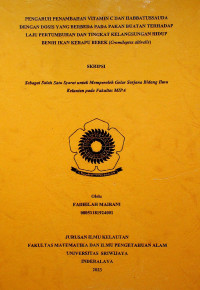 PENGARUH PENAMBAHAN VITAMIN C DAN HABBATUSSAUDA DENGAN DOSIS YANG BERBEDA PADA PAKAN BUATAN TERHADAP LAJU PERTUMBUHAN DAN TINGKAT KELANGSUNGAN HIDUP BENIH IKAN KERAPU BEBEK (Cromileptes altivelis)