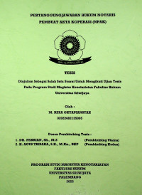 PERTANGGUNGJAWABAN HUKUM NOTARIS PEMBUAT AKTA KOPERASI (NPAK)