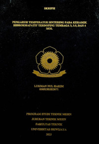 PENGARUH TEMPERATUR SINTERING PADA KERAMIK HIDROKSIAPATIT TERDOPING TEMBAGA 3, 3.5, DAN 4 MOL