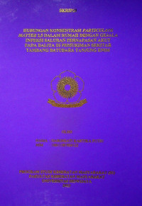 HUBUNGAN KONSENTRASI PARTICULATE MATTER 2,5 DALAM RUMAH DENGAN GEJALA INFEKSI SALURAN PERNAPASAN AKUT PADA BALITA DI PEMUKIMAN SEKITAR TAMBANG BATUBARA TANJUNG ENIM