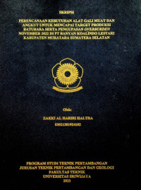 PERENCANAAN KEBUTUHAN ALAT GALI MUAT DAN ANGKUT UNTUK MENCAPAI TARGET PRODUKSI BATUBARA SERTA PENGUPASAN OVERBURDEN NOVEMBER 2022 DI PT BANYAN KOALINDO LESTARI KABUPATEN MURATARA SUMATERA SELATAN