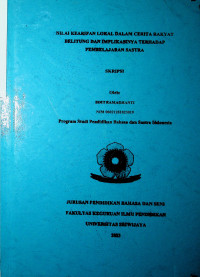 NILAI KEARIFAN LOKAL DALAM CERITA RAKYAT BELITUNG DAN IMPLIKASINYA TERHADAP PEMBELAJARAN SASTRA