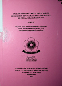 ANALISIS FENOMENA BRAIN DRAIN DALAM PENGIRIMAN TENAGA KESEHATAN INDONESIA KE JERMAN SEJAK TAHUN 2021