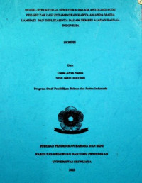 MODEL STRUKTURAL SEMIOTIKA DALAM ANTOLOGI PUISI PERAHU TAK LAGI KUTAMBATKAN KARYA AMANDA MAIDA LAMHATI DAN IMPLIKASINYA DALAM PEMBELAJARAN BAHASA INDONESIA