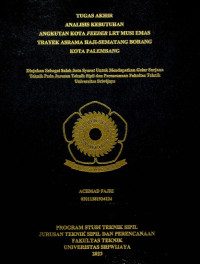 ANALISIS KEBUTUHAN ANGKUTAN KOTA FEEDER LRT MUSI EMAS TRAYEK ASRAMA HAJI-SEMATANG BORANG KOTA PALEMBANG