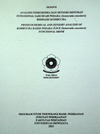 ANALISIS FISIKOKIMIA DAN SENSORI MINUMAN FUNGSIONAL SARI BUAH PEDADA (SONNERATIA CASEOLARIS) BERBASIS KOMBUCHA