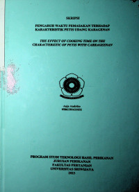 PENGARUH WAKTU PEMASAKAN TERHADAP KARAKTERISTIK PETIS UDANG KARAGENAN