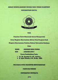 AKIBAT HUKUM JAMINAN FIDUSIA YANG TIDAK DILAKUKAN PENGHAPUSAN (ROYA)