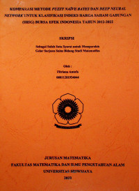 KOMPARASI METODE FUZZY NAIVE BAYES DAN DEEP NEURAL NETWORK UNTUK KLASIFIKASI INDEKS HARGA SAHAM GABUNGAN (IHSG) BURSA EFEK INDONESIA TAHUN 2012-2022