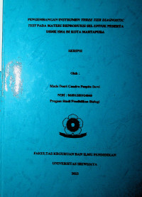 PENGEMBANGAN INSTRUMEN THREE TIER DIAGNOSTIC TEST PADA MATERI REPRODUKSI SEL UNTUK PESERTA DIDIK SMA DI KOTA MARTAPURA