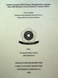 ANALISIS SERANGAN DDOS DENGAN MENGGUNAKAN ANOMALY-BASED IDS BERBASIS NETWORK BEHAVIOR ANALYSIS (NBA)