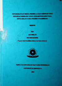 PENGEMBANGAN MEDIA PEMBELAJARAN MENULIS TEKS NEGOSIASI BERBASIS VIDEO ANIMASI PLOTAGON PADA SISWA KELAS X SMA NEGERI 9 PALEMBANG
