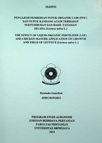 PENGARUH PEMBERIAN PUPUK ORGANIK CAIR (POC) DAN PUPUK KANDANG AYAM TERHADAP PERTUMBUHAN DAN HASIL TANAMAN SELADA (Lactuca sativa L.)