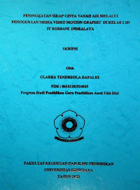 PENINGKATAN SIKAP CINTA TANAH AIR MELALUI PENGGUNAAN MEDIA VIDEO MOTION GRAPHIC DI KELAS 2 SD IT ROBBANI INDRALAYA