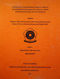 OPTIMASI DAN KARAKTERISASI FORMULA SEDIAAN TRANSETOSOM KLINDAMISIN HCL DENGAN VARIASI KONSENTRASI ETANOL 96% DAN TWEEN 80