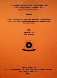 PENGARUH GIBERELIN DAN AUKSIN TERHADAP PERTUMBUHAN RIMPANG TEMULAWAK (Curcuma xanthorrhiza Roxb.) THE EFFECT OF GIBBERELLIN AND AUXIN ON THE GROWTH OF TEMULAWAK RHIZOMES (Curcuma xanthorrhiza Roxb.)