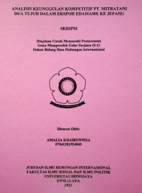 ANALISIS KEUNGGULAN KOMPETITIF PT. MITRATANI DUA TUJUH DALAM EKSPOR EDAMAME KE JEPANG