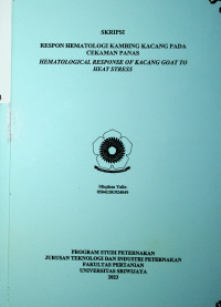 RESPON HEMATOLOGI KAMBING KACANG PADA CEKAMAN PANAS