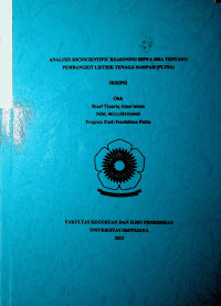 ANALISIS SOCIOSCIENTIFIC REASONING SISWA SMA TENTANG PEMBANGKIT LISTRIK TENAGA SAMPAH (PLTSA)