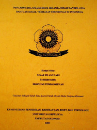 PENGARUH BELANJA SUBSIDI, BELANJA HIBAH DAN BELANJA BANTUAN SOSIAL TERHADAP KEMISKINAN DI INDONESIA.