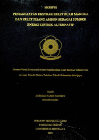 PEMANFAATAN EKSTRAK KULIT BUAH MANGGA DAN KULIT PISANG AMBON SEBAGAI SUMBER ENERGI LISTRIK ALTERNATIF