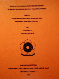 MODEL INVENTORI PADA BARANG FARMASI YANG DETERIORATING DENGAN TINGKAT PERMINTAAN LINIER