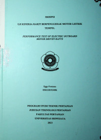 UJI KINERJA RAKIT BERPENGGERAK MOTOR LISTRIK TEMPEL