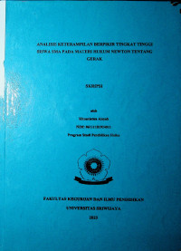 ANALISIS KETERAMPILAN BERPIKIR TINGKAT TINGGI SISWA SMA PADA MATERI HUKUM NEWTON TENTANG GERAK