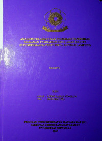 ANALISIS PELAKSANAAN PROGRAM PEMBERIAN MAKANAN TAMBAHAN PADA ANAK BALITA DI PUSKESMAS SATELIT KOTA BANDARLAMPUNG.