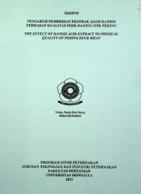 PENGARUH PEMBERIAN EKSTRAK ASAM KANDIS TERHADAP KUALITAS FISIK DAGING ITIK PEKING