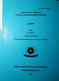 SIKAP GURU SD TERHADAP PEMBELAJARAN BERBASIS MASALAH (PBL)