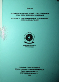 PREFERENSI KONSUMEN RUMAH TANGGA TERHADAP BERAS ORGANIK DI KOTA PALEMBANG