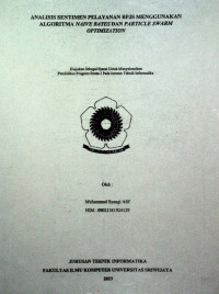 ANALISIS SENTIMEN PELAYANAN BPJS MENGGUNAKAN ALGORITMA NAIVE BAYES DAN PARTICLE SWARM OPTIMIZATION