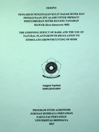 PENGARUH PENGUPASAN KULIT DASAR SETEK DAN PENGGUNAAN ZPT ALAMI UNTUK MEMACU PERTUMBUHAN SETEK BATANG TANAMAN MAWAR (Rosa damascene Mill)