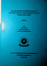 ANALISIS KEMAMPUAN BERPIKIR KOMPUTASI MAHASISWA PADA MATA KULIAH KOMPUTER DALAM PEMBELAJARAN FISIKA