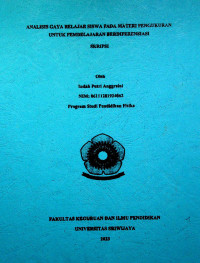 ANALISIS GAYA BELAJAR SISWA PADA MATERI PENGUKURAN UNTUK PEMBELAJARAN BERDIFERENSIASI