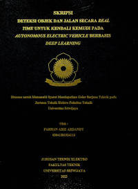 DETEKSI OBJEK DAN JALAN SECARA REAL TIME UNTUK KENDALI KEMUDI PADA AUTONOMOUS ELECTRIC VEHICLE BERBASIS DEEP LEARNING