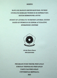 RANCANG BANGUN SISTEM KONTROL NUTRISI OTOMATIS BERBASIS WEMOS D1 R2 ESP8266 PADA SISTEM HIDROPONIK APUNG