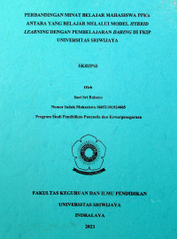 PERBANDINGAN MINAT BELAJAR MAHASISWA PPKN ANTARA YANG BELAJAR MELALUI MODEL HYBRID LEARNING DENGAN PEMBELAJARAN DARING DI FKIP UNIVERSITAS SRIWIJAYA