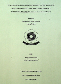 EVALUASI PENGALAMAN PENGGUNA ROLE PLAYING GAME (RPG) DENGAN MENGGUNAKAN METODE GAME EXPERIENCE QUESTIONNAIRE (GEQ) (Studi Kasus : Game Genshin Impact).