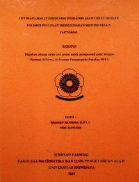 OPTIMASI ORALLY DISSOLVING FILM (ODF) ASAM USNAT DENGAN POLIMER PULLULAN MENGGUNAKAN METODE DESAIN FAKTORIAL